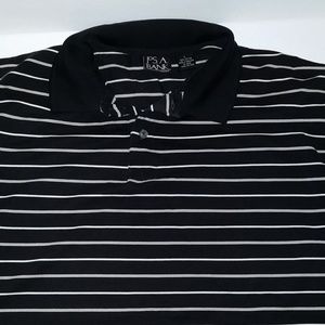 JOS. A BANK Black Striped Polo Shirt Large